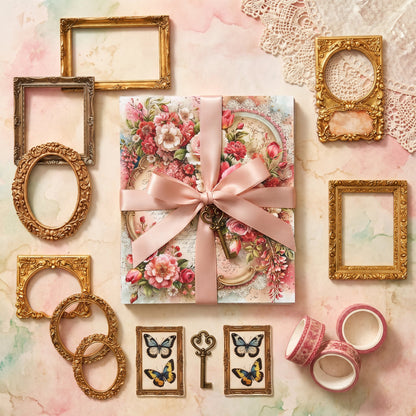 Roses and Reverie Double-Sided Scrapbook Paper Kit – Romantic Rose Decorative Pages with Ephemera for Journaling, Scrapbooking & Paper Crafts
