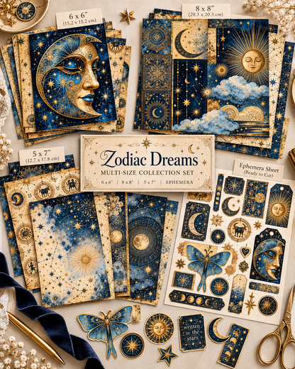 Zodiac Dreams multi-size paper collection tabletop display